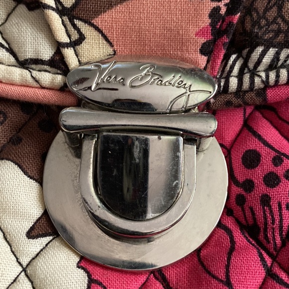 Vera Bradley Attaché Black, White, Pink, Brown 5 pockets & shoulder strap - Picture 3 of 11